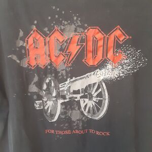 ACDC For Those About To Rock Adult Mens M Black Short Sleeve Band T Shirt